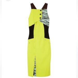 Proenza Schouler midi neon green dress, size US 4